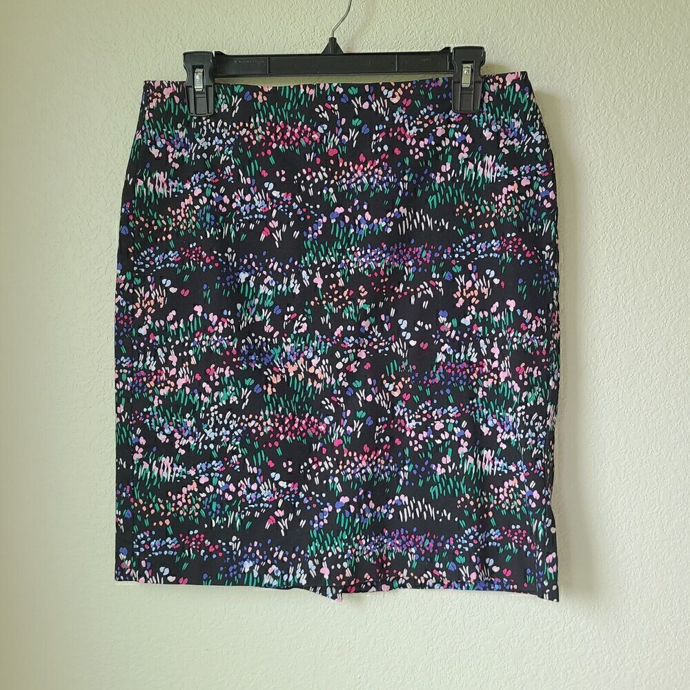 Talbots Womens Floral Pencil Skirt Size 10P Petite Short Multicolor Stretch
